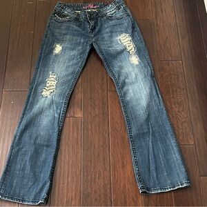 Rock and Roll Cowgirl Distressed Blue Women's Jeans